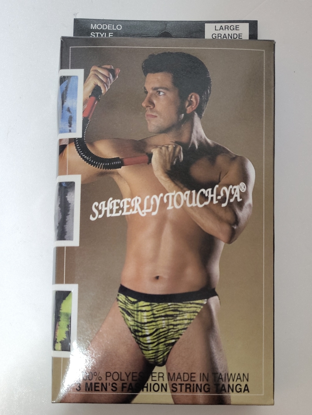 VTG Sheerly Touch-Ya Mens Tanga Brief Underwear Tiger Print - 3pk - Size 36-38